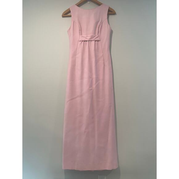 Vintage 1960s -70s Lord & Taylor Sleeveless Column Gown Pink Small Med JL - Picture 5 of 15